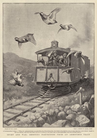 Sport and War, shooting Partridges from an Armoured Train by William T. Maud